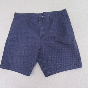 Michael Kors Mens Chino Shorts 38 x 9 Blue Polka Dot Stretch Flat Front
